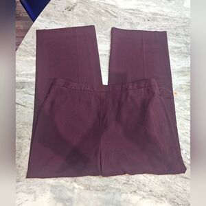 Chico’s Travelers Plum Pull-On Pants Size 3R (US 16) Wide Leg